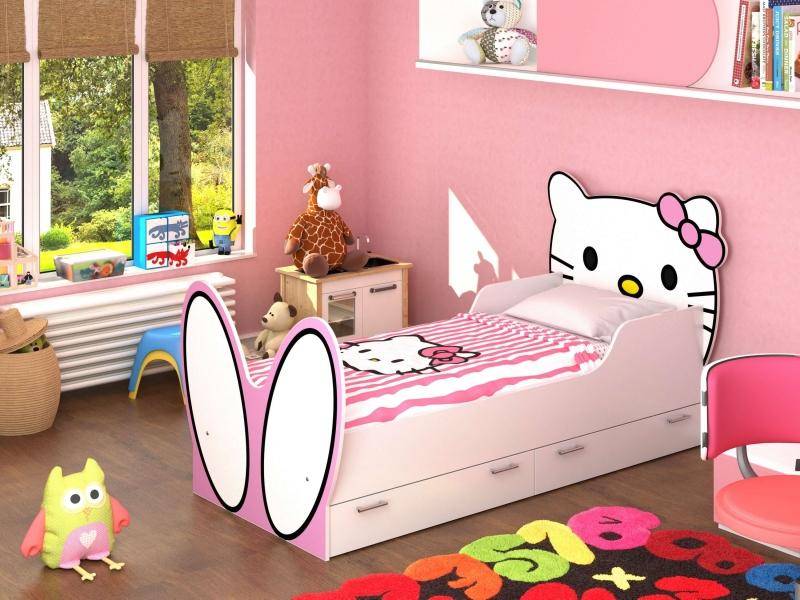 кровать hello kitty! с бязевым матрацем в Чебоксарах