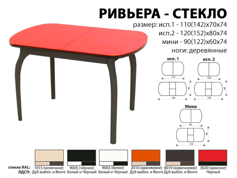 стол обеденный ривьера стекло в Чебоксарах