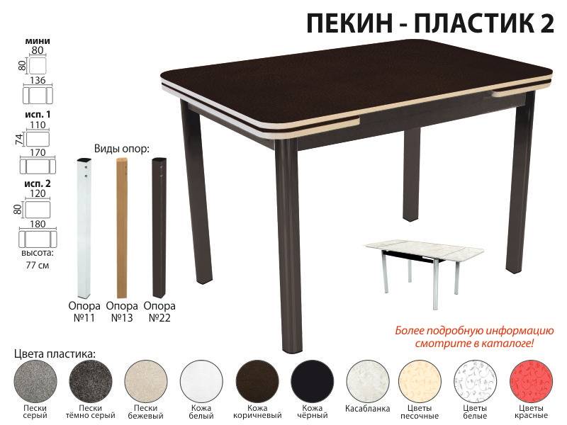 стол обеденный пекин пластик 2 в Чебоксарах