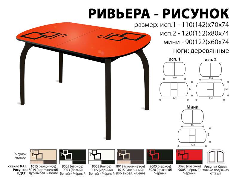 стол обеденный ривьера рисунок в Чебоксарах