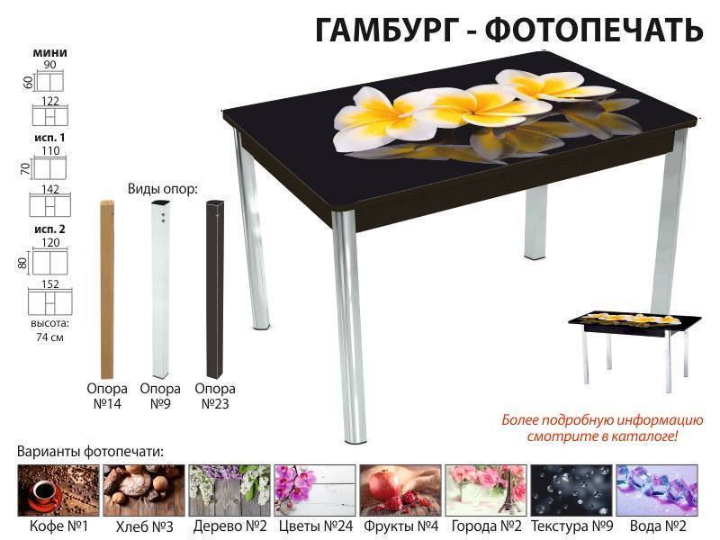 стол обеденный гамбург фотопечать в Чебоксарах