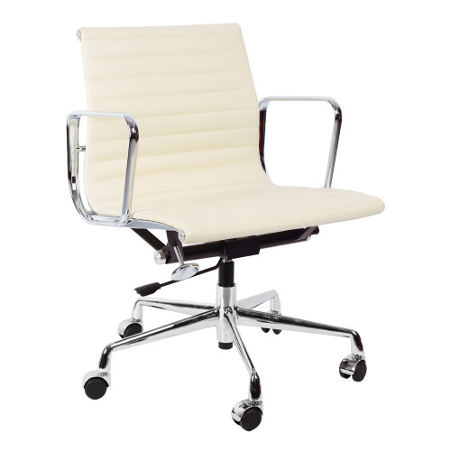 кресло eames style кремовая кожа в Чебоксарах