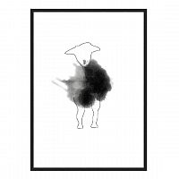 постер watercolor lamb черный в Чебоксарах