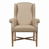 кресло мягкое с ушами french wing chair бежевое в Чебоксарах