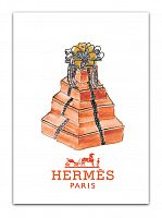 постер hermes подарочные коробки на белом фоне, а3 в Чебоксарах