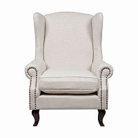 кресло мягкое с ушами белое collins wingback chair в Чебоксарах