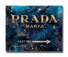 постер prada mafia на синем в золотом a4 в Чебоксарах