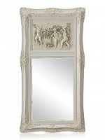 зеркало настенное прямоугольное в высокой белой раме францини distressed chalk white в Чебоксарах