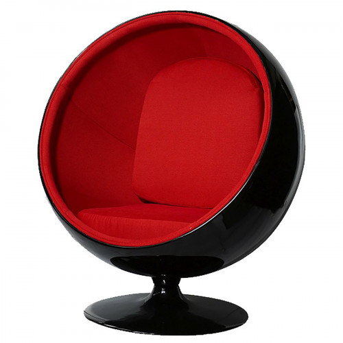 кресло eero ball chair черно-красное в Чебоксарах