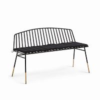 siena bench 120 черный металл черная ткань от la forma (ex julia grup) в Чебоксарах