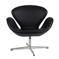 кресло arne jacobsen style swan chair черное в Чебоксарах