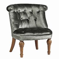 кресло sophie tufted slipper chair микровелюр серое в Чебоксарах