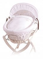 колыбель-переноска gift wicker moses basket белая, белое белье в Чебоксарах