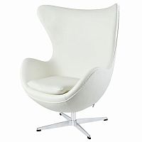 кресло egg chair by arne jacobsen белое в Чебоксарах