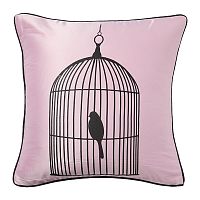 подушка с птичкой в клетке birdie in a cage pink в Чебоксарах