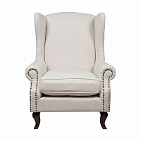 кресло collins wingback chair кремовая ткань в Чебоксарах