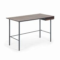 стол mahon desk ореховый шпон, mdf матовый графит в Чебоксарах