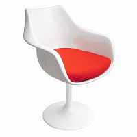 кресло tulip armchair бело-красное шерсть в Чебоксарах