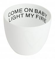 подсвечник белый фарфоровый с надписью внутри come on baby light my fire, 6,5 см в Чебоксарах