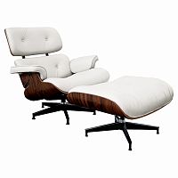 кресло lounge chair & ottoman белое в Чебоксарах