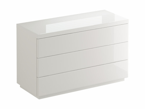 комод kristal 3 ящика белый глянец в Чебоксарах