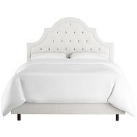 кровать двуспальная 180х200 белая с каретной стяжкой harvey tufted white в Чебоксарах