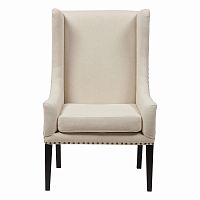 кресло мягкое с ушами белое nailhead fabric armchair в Чебоксарах