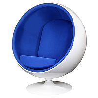 кресло eero ball chair синее с белым в Чебоксарах