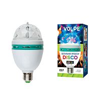 светодиодный светильник-проектор (09839) volpe disko uli-q301 03w/rgb/e27 white в Чебоксарах