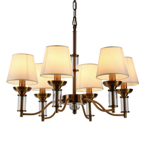 люстра walters 6 от delight collection прозрачная/бежевая/латунь в Чебоксарах