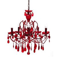 люстра 19th c. rococo iron & smoke crystal round (красная) красная в Чебоксарах