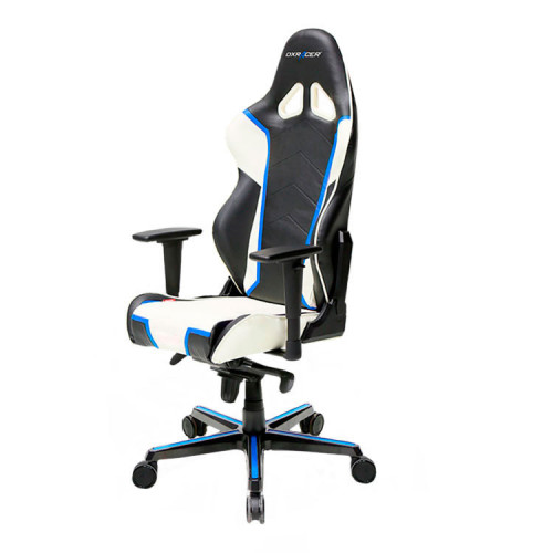 кресло геймерское dxracer racing черно-бело-синее в Чебоксарах