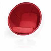 кресло ball chair бело-красное в Чебоксарах