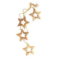 гирлянда новогодняя подвесная звезды деревянные с отверстием wooden stars, 65 см в Чебоксарах