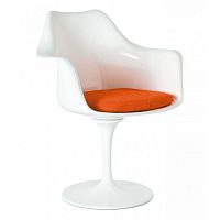 кресло tulip armchair бело-оранжевое шерсть в Чебоксарах