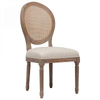 стул vintage french round cane back кремовый лён в Чебоксарах