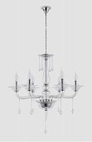 подвесная люстра crystal lux monica sp6 chrome/transparent в Чебоксарах