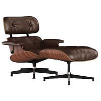 кресло lounge chair & ottoman коричневое в Чебоксарах