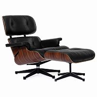 кресло eames style lounge chair & ottoman черное в Чебоксарах