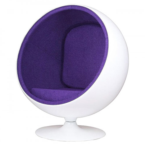 кресло eero ball chair бело-фиолетовое в Чебоксарах