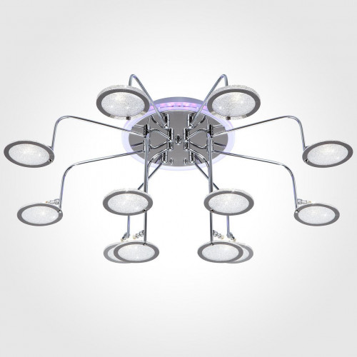 потолочная люстра eurosvet spider 80109/12 хром/синий+фиолетовый в Чебоксарах
