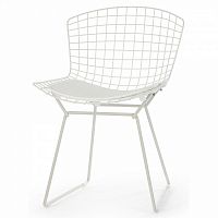 стул bertoia side кожаный standart белый в Чебоксарах