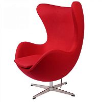 кресло arne jacobsen style egg chair красная шерсть в Чебоксарах