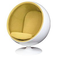 кресло eero ball chair бело-горчичное в Чебоксарах