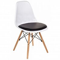 стул деревянный pc-011 белый / черный (eames style) в Чебоксарах