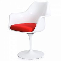 стул eero saarinen style tulip armchair красная подушка в Чебоксарах