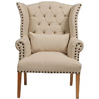 кресло quinn tufted armchair бежевое в Чебоксарах