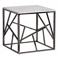 стол журнальный black chrome cube 55*55*56 см хром, белый в Чебоксарах