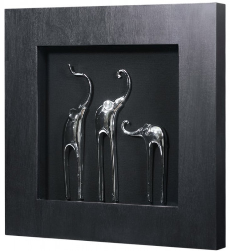 панно "три слона 2 (черная рама)" в Чебоксарах