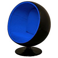 кресло eero ball chair синее с черным в Чебоксарах